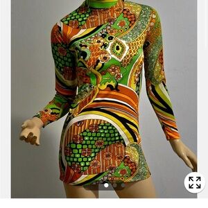 Colorful Long Sleeve Mini Dress